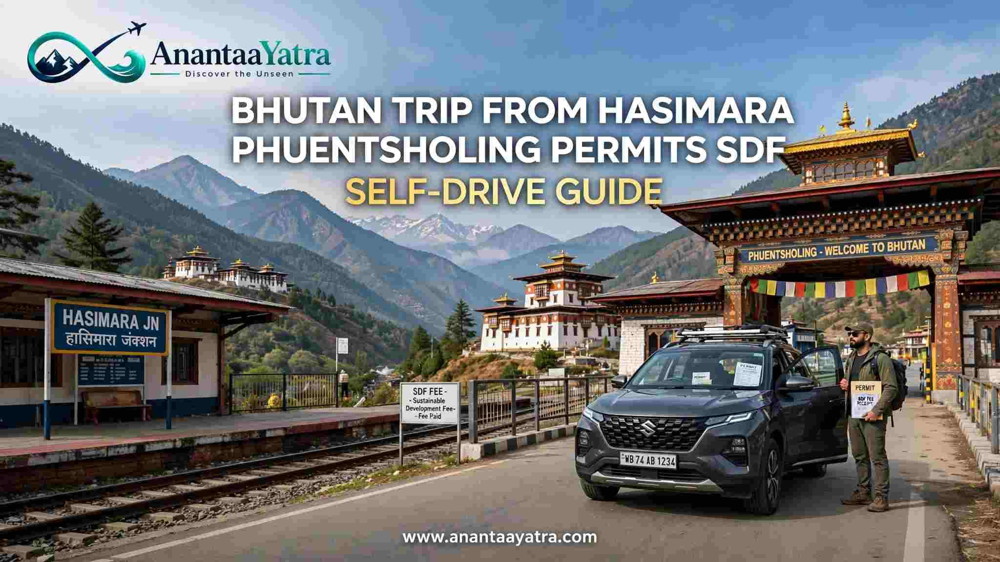 Bhutan Trip from Hasimara to Phuentsholing: Permits, SDF & Self-Drive